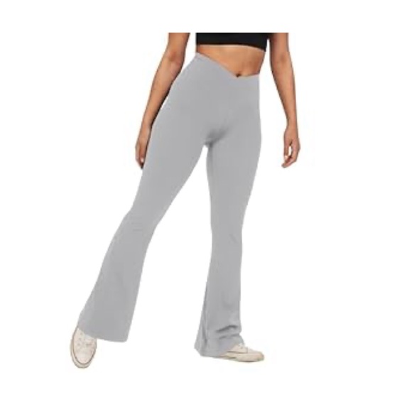 Women’s Grey Flare Legging Pants - Picture 2 of 7